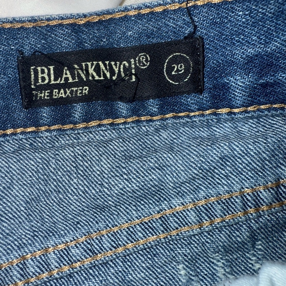 BLANKNYC Women's Hollyweird Distressed Denim Cutoff Shorts Blue Size 29 Mid Rise - Picture 5 of 14